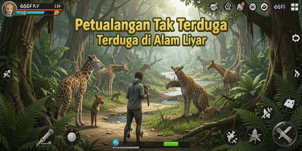 Screenshot utama menampilkan aksi seru dalam gameplay Adventure.