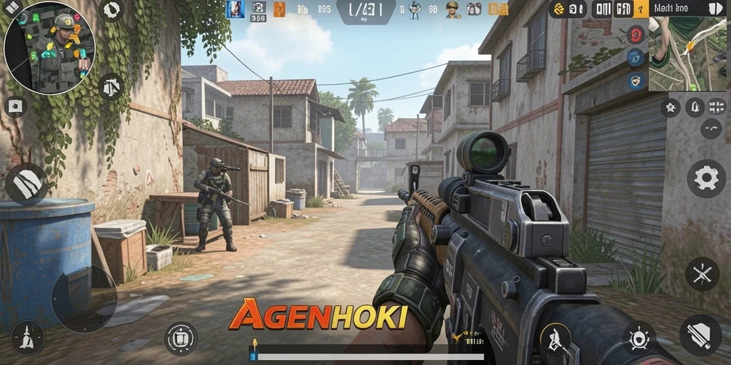 Tampilan gameplay AGENHOKI dengan aksi menegangkan.