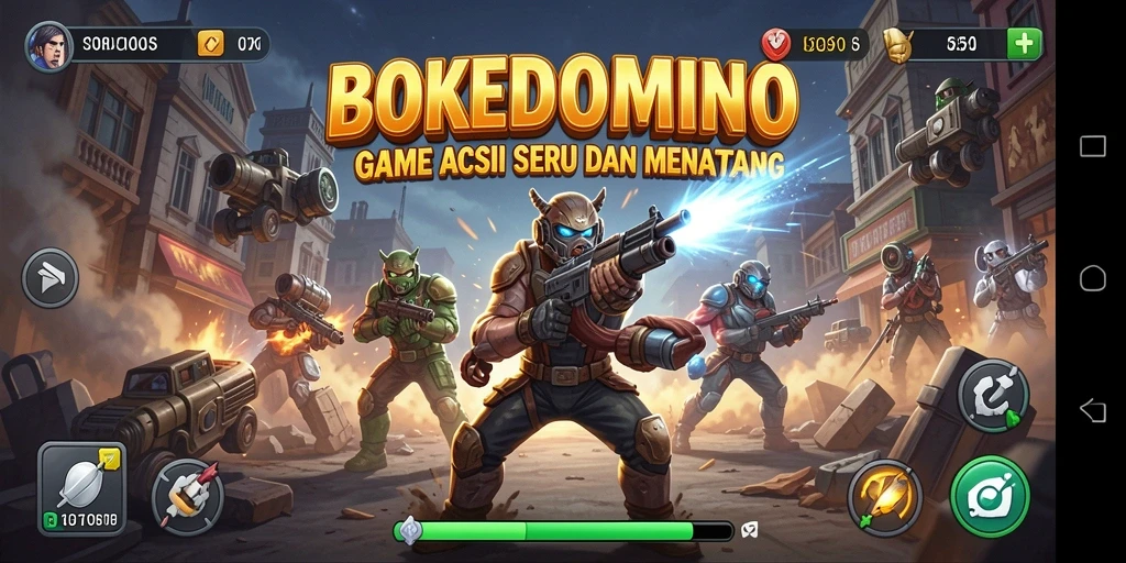 Screenshot permainan BOKEDOMINO menampilkan aksi seru dalam game.