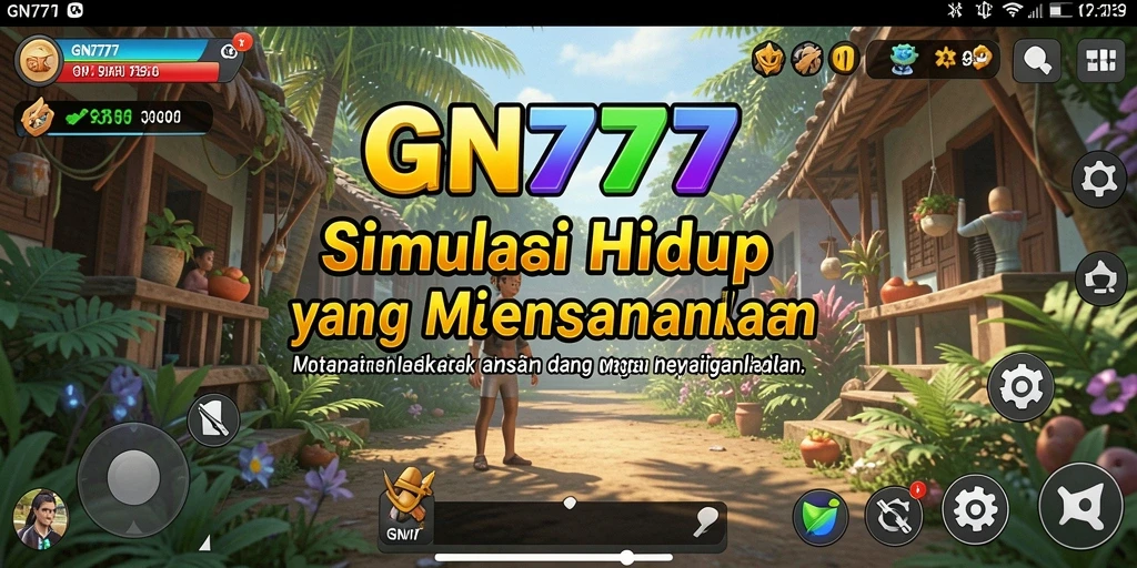 Screenshot gameplay GN777 menampilkan karakter dan lingkungan yang vibrant dan hidup.