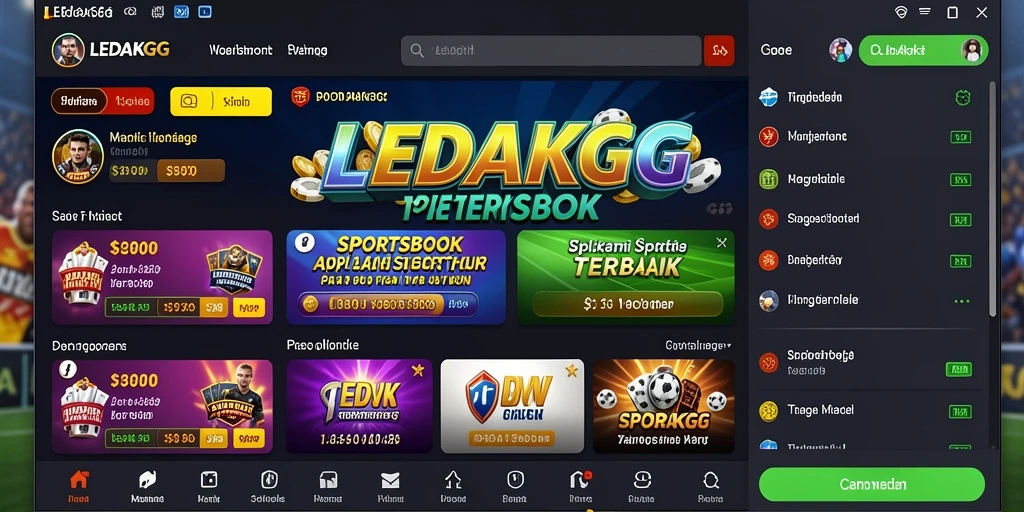 Screenshot LEDAKGG yang menampilkan antarmuka taruhan olahraga.