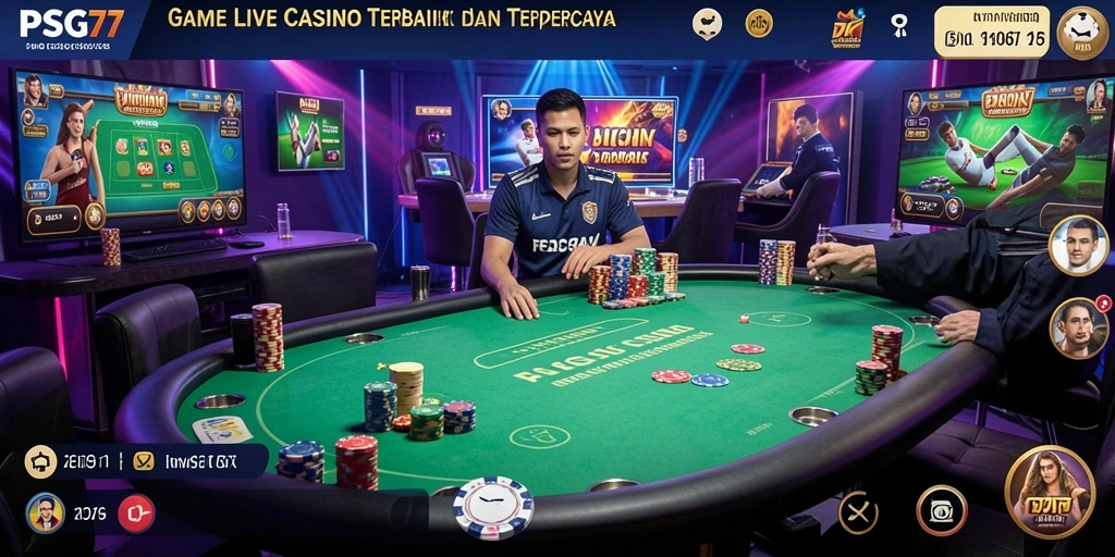 Tampilan menarik dari gameplay Live Casino PSG77 dengan dealer profesional.